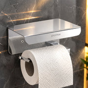 Plantex Platinum SS - 304 Grade Toilet Paper Holder/Toilet Paper Roll Holder with Mobile Stand/Toilet Paper Roll Holder Stand/Bathroom Accessories (Chrome)