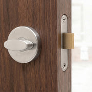 Plantex Bathroom Indicator with Lock/Stainless Steel Red and Green Indicator Keyless Door Lock/Round Toilet Partition Door Lock - Pack of 1 (Matt)