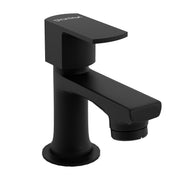 Plantex Pillar Tap for Wash Basin with Water Saving Aerator and Brass Spindle/Quarter Turn Basin Tap with Teflon Tape/Pillar Cocke for Wash Basin - Pack of 1 (Saga, Black)