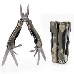 Plantex Stainless Steel Multi Tool Pliers Set with Nylon Sheath/Folding Hand Tool with Screwdriver & Saw/Portable Multipurpose Tool for Home DIY & General Repairs  Black (MT609H2)