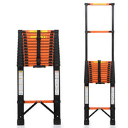 Plantex 5.5m (18.04 ft.) Telescopic Ladder/Carbon Steel 14-Steps Portable & Compact Ladder/Foldable Multipurpose Collapsible Ladder for Home & Outdoor Use - (Orange)