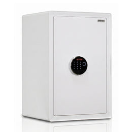 Plantex 82 Ltr Digital Safe Locker For Home/Safety Locker Box with Biometric/LED Light Touchscreen Display & Dual Code Access Master User/Emergency Key/2 Years Warranty By Plantex - (White)