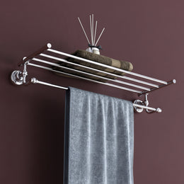 Plantex 304 Grade Stainless Steel 24 inch Towel Rack for Bathroom/Towel Stand/Hanger/Bathroom Accessories - Skyllo (Chrome)
