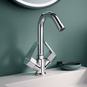 Plantex Sink Tap for Kitchen Basin with Teflon Tape/Kitchen Mixer Tap with 360° Swivel Spout/Hot and Cold Mixer (Celesiya-1240-Chrome)
