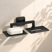 Plantex 304 Grade Stainless Steel Black Dual Soap Holder for Bathroom/Double Soap Dish/Soap Stand/Soap Case/Bathroom Accessories - Decan (Black)