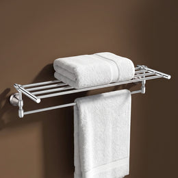 Plantex 304 Grade Stainless Steel Towel Rack for Bathroom/Towel Stand/Hanger/Bathroom Accessories - Niko (24 Inch-Chrome)
