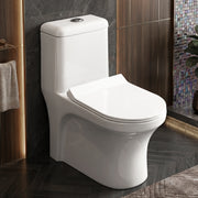 Plantex Siphonic Flush System Ceramic Commode/S Trap Western Toilet with Siphonic Vacuum Flush/One Piece Western Commode With Soft Close Toilet Seat (White - Ukrain)