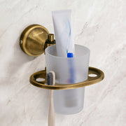 Plantex 304 Grade Stainless Steel Toothbrush Holder/ABS Tumbler Stand for Bathroom and Wash Basin/Bathroom Accessories - Niko (Antique)