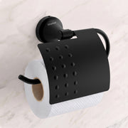 Plantex 304 Grade Stainless Steel Tissue/Toilet Paper Roll Holder Stand for washroom Bathroom Accessories - Pack of 1 Niko (Black)