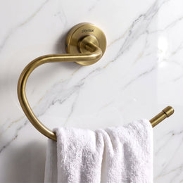 Plantex 304 Grade Stainless Steel Round Towel Holder for Washbasin/Bathroom/Towel Ring/Napkin Ring for Kitchen/Bathroom Accessories - Daizy (Antique)