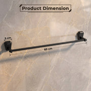 Plantex Towel Rod for Bathroom/304 Grade Stainless Steel Towel Bar/Towel Stand/24 Inch Towel Hanger/Bathroom Accessories - Pack of 1 (PMB-2402, Z-Black)