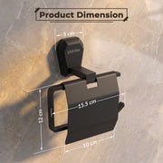 Plantex Toilet Paper Holder for Bathroom/304 Grade Stainless Steel Tissue Paper Roll Holder/Bathroom Accessories - Pack of 1 (PMB-2410, Z-Black)