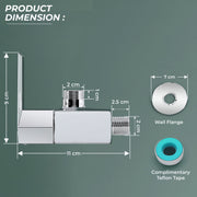 Plantex Angle Valve with Wall Flange & Teflon Tap/Angle Cocke for Bathroom/Bathroom Accessories -Chrome (Celesiya-1244)