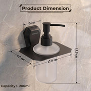 Plantex Liquid Soap Dispenser for Bathroom/304 Grade Stainless Steel Shampoo Dispenser/Handwash Dispenser/Bathroom Accessories - Pack of 1 (PMB-2407, Z-Black)