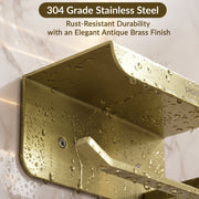 Plantex Toilet Paper Holder for Bathroom/304 Grade Stainless Steel Tissue Paper Roll Holder with Mobile Stand/Bathroom Accessories - Pack of 1 (Brass Antique)