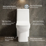 Plantex Platinum Ceramic Commode Toilet/S Trap One Piece Western Toilet/Rim Washdown Flush Commode with Soft Close Toilet Seat Cover (White, Ultra)