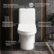 Plantex Siphonic Flush System Ceramic Commode/S Trap Western Toilet with Siphonic Vacuum Flush/One Piece Western Commode With Soft Close Toilet Seat (White - Ukrain)