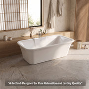 Plantex Freestanding Bathtub for Bathroom/Acrylic Bath tub for Adults/Deep Soaker Bathtub with Overflow, Popup and Drain Pipe (BSM-219-White-1700mm)