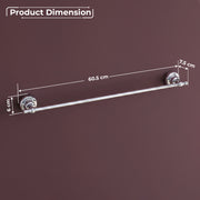 Plantex 304 Grade Stainless 24 inch Single Towel Rod/Towel Hanger for Bathroom/Towel Holder/Bathroom Accessories, Skyllo (Chrome)