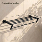 Plantex 304 Grade Stainless Steel Towel Rack in Bathroom/Towel Rod/Bathroom Towel Hanger for Wall/Bathroom Accessories (24 Inch - Black) Decan