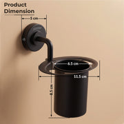 Plantex Tumbler Holder for Barthroom/304 Grade Stainless Steel Toothbrush Holder/Toothpaste Holder/Bathroom Accessories - Daizy (Black)