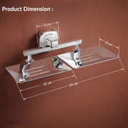 Plantex 304 Grade Stainless Steel  Double Soap Dish/Soap Case/Soap Holder/Soap Stand for Bathroom Accessories - Maxx (Chrome)