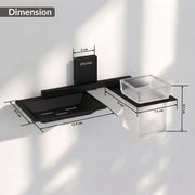 Plantex 304 Grade Stainless Steel Soap Dish with Glass Toothbrush Holder/Soap Stand/Soap Case with Tumbler/Bathroom Accessories - (Crystal, Black)