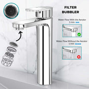 Plantex Pure Brass Centre Hole Basin Mixer Tap for Wash Basin with Teflon Tape & Braided Hose/Single Lever Tabletop Wash Basin Tap for Home-7 Year Warranty