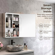 Plantex Bathroom Mirror Cabinet/304 Stainless Steel Bathroom Cabinet with Mirror/Bathroom Storage Cabinet/Wall Mounted Mirror Bathroom Cabinet (16x24 Inch, Chrome)