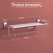 Plantex Towel Rack for Bathroom/304 Grade Stainless Steel Towel Stand/24 Inch Towel Hanger/Towel Holder/Bathroom Accessories - Pack of 1 (PM-2401, Chrome)