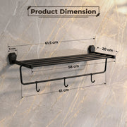 Plantex Towel Rack for Bathroom/304 Grade Stainless Steel Towel Stand/24 Inch Towel Hanger/Towel Holder/Bathroom Accessories - Pack of 1 (PMB-2401, Z-Black)