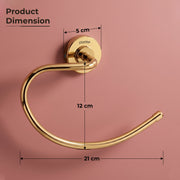 Plantex 304 Grade Stainless Steel Round Napkin Holder for washbasin/Towel Hanger/Towel Ring for Bathroom/Bathroom Accessories, Daizy(Golden)