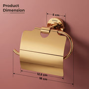 Plantex 304 Grade Stainless Steel Toilet Paper Roll Holder/Tissue Paper Holder/Bathroom Tissue Holder/Bathroom Accessories - Daizy (Golden)