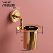 Plantex Tumbler Holder for Bathroom/304 Grade Stainless Steel Toothbrush Holder/Toothpaste/Razor Holder/Bathroom Accessories - Pack of 1 (Gold)