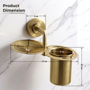 Plantex 304 Grade Stainless Steel 2in1 Soap Holder with Tumbler Holder/Bathroom Accessories - Daizy (Antique)