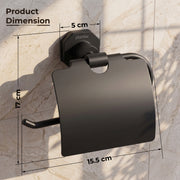 Plantex 304 Grade Stainless Steel Toilet Paper Holder for Bathroom/Toilet Paper Roll Stand/Tissue Holder/Bathroom Accessories - Nipron (Black)