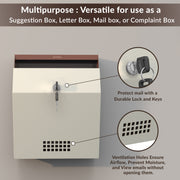 Plantex Letter Box/GI Steel Suggestion Box for Office with Key Lock/Post Box for Gate Home/Complaint Box/Wall Mounted Mail Box - (Orchid & Ivory)