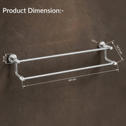 Plantex Stainless Steel Dual Towel Rod/Towel Bar for Bathroom/Towel Hanger/Stand/Bathroom Accessories (24 Inch - Chrome Finish) - Pack of 1