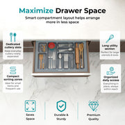 Plantex Cutlery tray for Kitchen Drawer/Cutlery Cosmetic Stationary Organizer/Cabinet Cutlery Tray Organizer for Modular Kitchen - (Grey-28.5x18.5 INCH)
