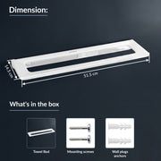 Plantex 20 Inch Acrylic Towel Hanger for Bathroom/Towel Rod for Kitchen/Napkin Holder/Stand/Towel Bar for Bathroom - Pack of 1 (VIW-126, White)