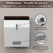 Plantex Letter Box/GI Steel Suggestion Box for Office with Key Lock/Post Box for Gate Home/Complaint Box/Wall Mounted Mail Box - (Coffee & White)