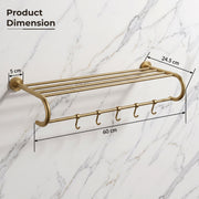 Plantex 304 Grade Stainless Steel 24 inch Towel Rack for Bathroom/Towel Stand/Hanger/Bathroom Accessories - Daizy (Antique)