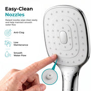 Plantex ABS Hand Shower for Bath/Self Cleaning Hand Shower/Rectangle Shower Head for Home & Hotel/Handheld Shower Without Hose Pipe - (Chrome, H326)
