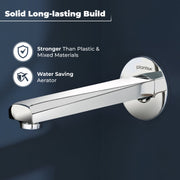 Plantex Bath Tub Spout with Wall Flange/Single Lever Spout/High Flow Tap for Bathroom/Kitchen - Pack of 1 (Chrome)