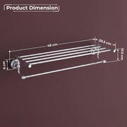 Plantex 304 Grade Stainless Steel Towel Rack with Rod/Towel Hanger for Bathroom/Towel Holder/Stand/Bathroom Accessories - Skyllo (18 inch -Chrome)