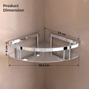Plantex Bathroom Corner Shelf for Wall Mount/304 Grade Stainless Steel Corner Shelf for Bathroom with Railings/Bathroom Accessories Holder (9x9 inches, Chrome)