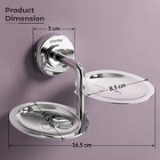 Plantex 304 Grade Stainless Steel Double Soap Holder for Bathroom/Soap Stand for Bathroom Wall/Soap Dish/Bathroom Accessories - Daizy (Chrome)