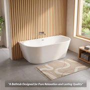 Plantex Bathtub for Bathroom/Freestanding Bath tub for Adults/Deep Soaker Bathtub with Overflow, Popup and Drain Pipe (BSM-207A-White-1700mm)