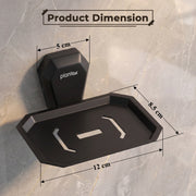 Plantex Soap Holder for Bathroom/304 Grade Stainless Steel Soap Case/Single Soap Dish/Soap Stand/Bathroom Accessories - Pack of 1 (PMB-2403, Z-Black)