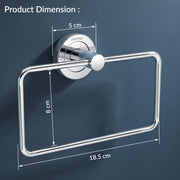 Plantex Stainless Steel Towel Ring for Bathroom/Wash Basin/Napkin-Towel Hanger/Bathroom Accessories (Chrome-Rectangular) - Pack of 2